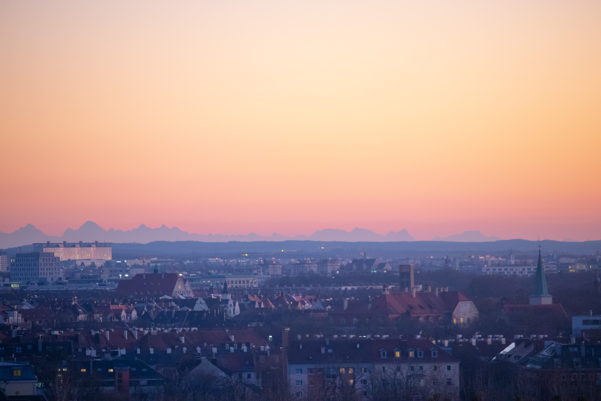 View from Munich at Sunset